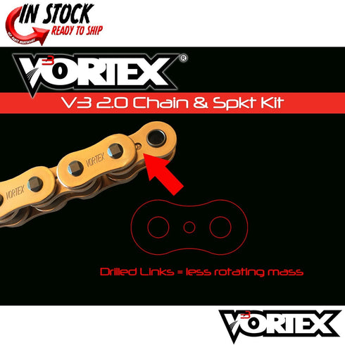 Honda CBR600RR 07-18 Vortex 520 Chain and Sprocket Kit 15-42 Tooth CKG6329