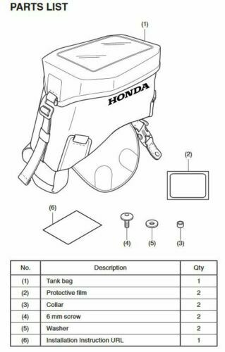 NEW OEM HONDA 20-25 AFRICA TWIN CFR1100 4.5L WATERPROOF TANK BAG 08L85-MKS-E00