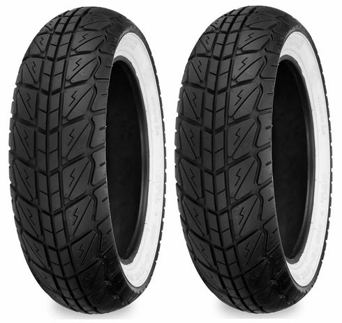 New Shinko 120/70-12 SR723 Front & Rear White Wall Tire Set Piaggio Fly 50/150