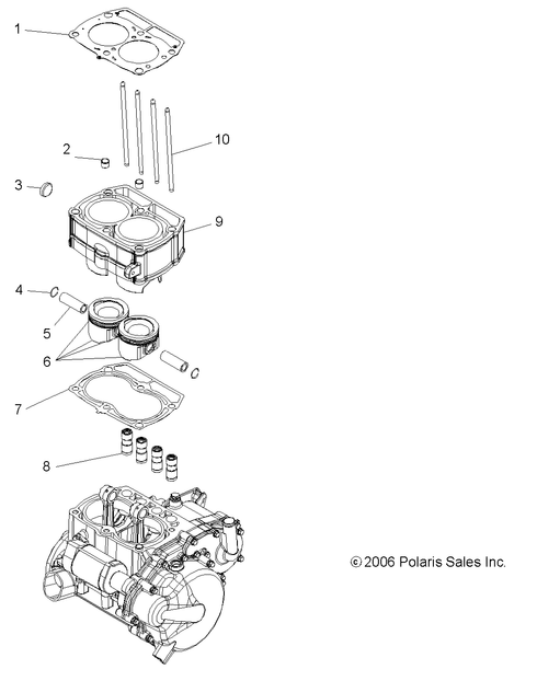 Polaris Head Gasket, Single Layer, Genuine OEM Part 5254357, Qty 1