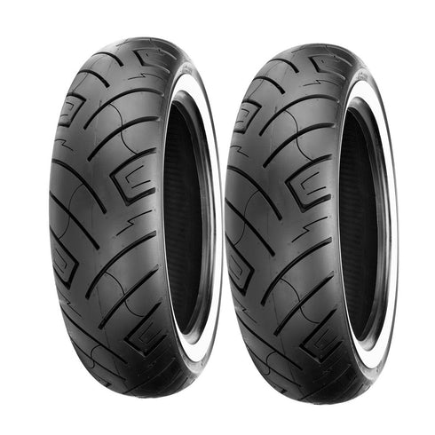 SHINKO 777 CRUISER WHITE WALL FRONT/REAR MOTORCYCLE TIRE SET 130/90B16 150/80B16