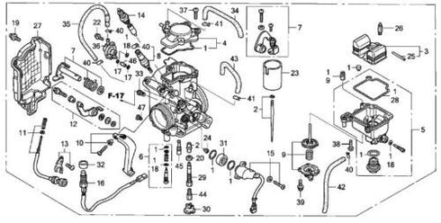 HONDA OEM CARBURETOR ASSEMBLY 2004-2005 TRX450R 04-05 TRX 450R 16100-HP1-673