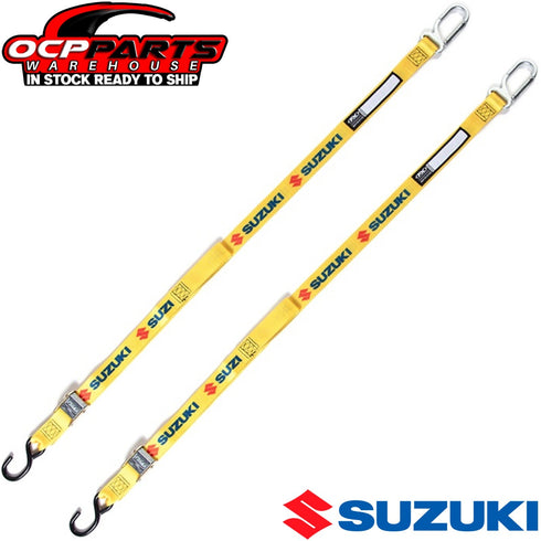 NEW OEM GENUINE SUZUKI 1.5" YELLOW PREMIUM TIE-DOWN STRAPS SET 990A0-99010-YEL