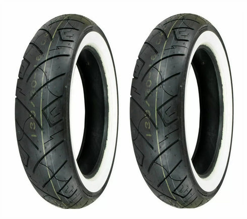 Shinko 100/90-19 & 160/70-17 777H.D. White Wall Tires 06-16 Harley-Davidson Dyna