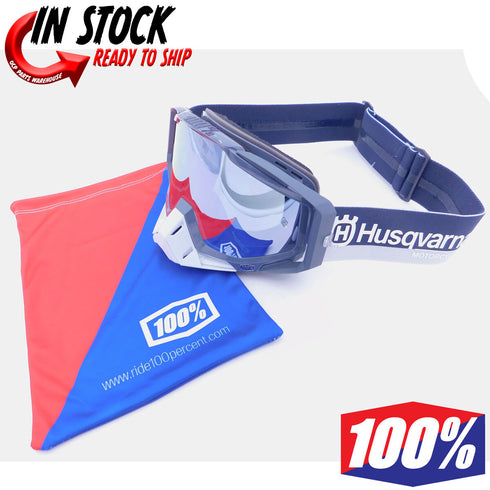 HUSQVARNA 100% RACECRAFT MX MOTOCROSS GOGGLE - GENUINE OEM NEW