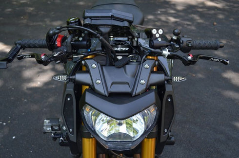 YAMAHA 2017-2019 FZ09 1" WOODCRAFT RACING CLIPON ADAPTER PLATE WITH BLACK BARS