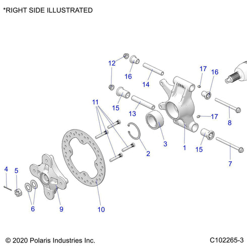 POLARIS BEARING MACHINE CARRIER 2013-2020 XP Sportsman Scrambler 5136689 LH RR