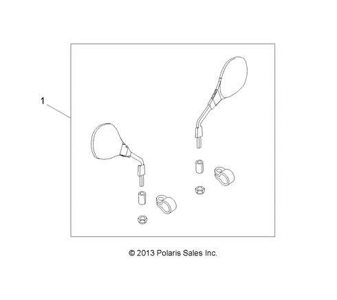 2013-2023 Polaris Sportsman Scrambler OEM Handlebar Mounted Mirrors 2877222