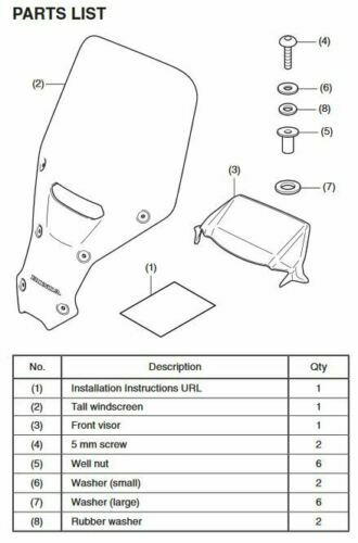 NEW OEM HONDA 2020-2023 AFRICA TWIN CRF1100 L1 TALL WINDSCREEN 08R70-MKS-A00