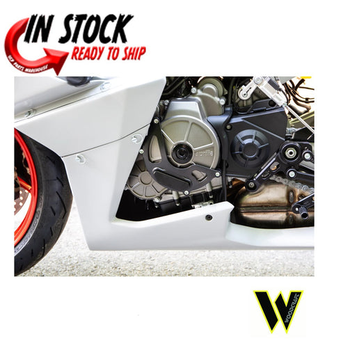 WOODCRAFT LH STATOR COVER PROTECTOR / SKID PLATE BLK 21-25 APRILIA 660 RS TUONO