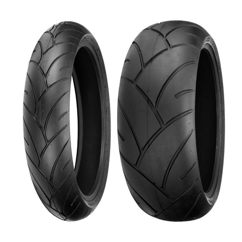 SHINKO 005 ADVANCE MOTORCYCLE TIRE SET 180/55ZR17 120/70ZR17 FRONT / REAR