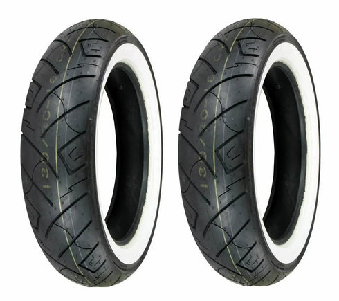 Shinko 100/90-19 & 170/80-15 777 HD White Wall Tires VLX600 & V-Star 650 Custom