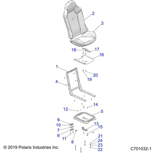 POLARIS SEAT FRAME WELD GENUINE OEM Part 1021289, Qty 1 NEW