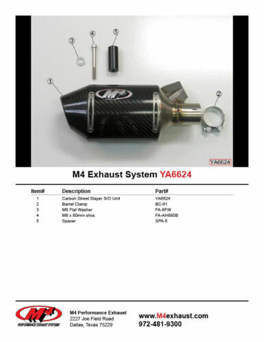 NEW YAMAHA 2006-2020 R6 M4 STREET SLAYER SLIP-ON EXHAUST CARBON MUFFLER