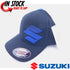 SUZUKI FLEXFIT HAT/CAP L-XL SUZUKI "S" FADE BLACK BLUE RMZ GSXR DRZ NEW