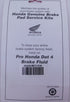 Honda Rear Brake Pads Pad Set VTX1800 MODELS 02-08 Genuine OEM 06435-MCV-016