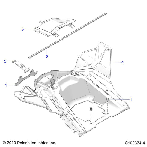 Polaris 5439664 Rear Storage Cover 2013-2021 HO EPS INTL Scrambler 1000 850 XP
