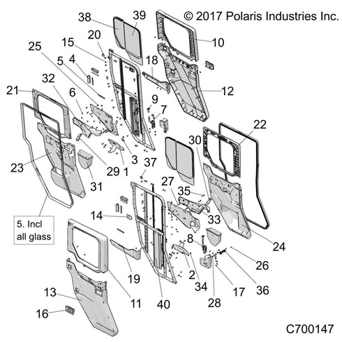 Polaris Crank Handle Service Hardware Kit, Genuine OEM Part 2207712, Qty 1