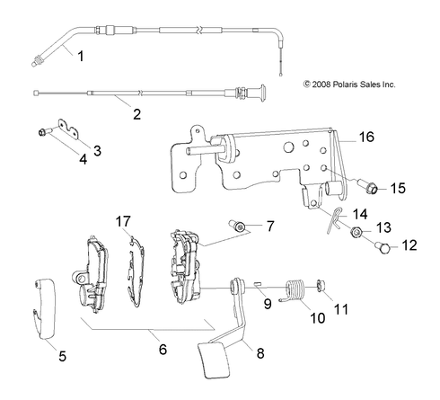 Polaris CABLE THROTTLE 0454311 New OEM 2009 - 2014 RZR 170