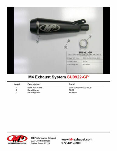 NEW SUZUKI GSXR1000 2005-2006 GP M4 EXHAUST SLIP-ON EXHAUST BLACK