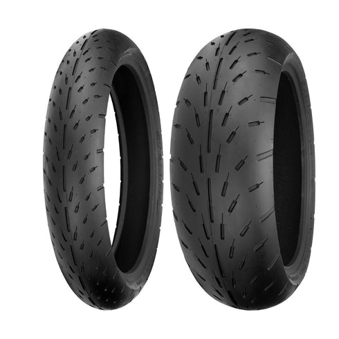 SHINKO 003 STEALTH MOTORCYCLE TIRE SET 120/70ZR17 180/55ZR17 FRONT / REAR