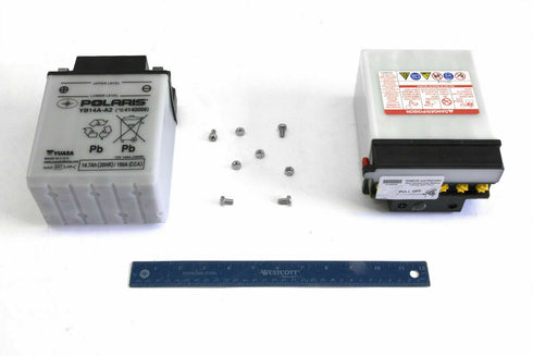 Polaris Battery, 195 Cold Crank Amps, Genuine OEM Part 4140006, Qty 1