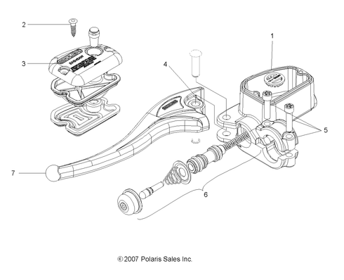 Polaris Kit Master Cylinder Park Brake Lever 2201836 New OEM