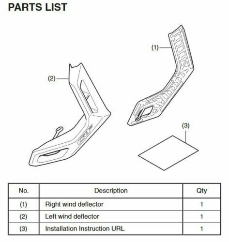 NEW OEM HONDA 2020-21 AFRICA TWIN CRF1100 L4 LOW WIND DEFLECTORS 08R71-MKS-E20