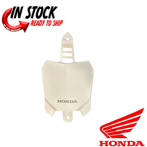 HONDA FRONT NUMBER PLATE 2013-2024 CRF50F GENUINE OEM ROSS WHITE 61140-GJG-C60ZA