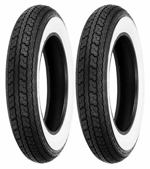 New Shinko 3.50-10 SR550 White Wall Tire Set Vespa Large Frames, P Series, PX