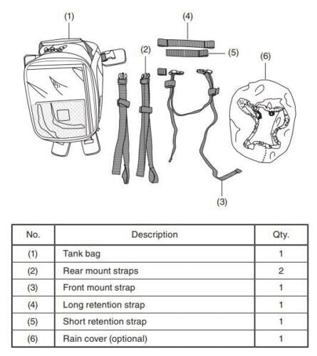 HONDA TANK BAG 12 LITER BLACK 2023-24 XR150L GENUINE OEM NEW 0SH54-KRH-A00