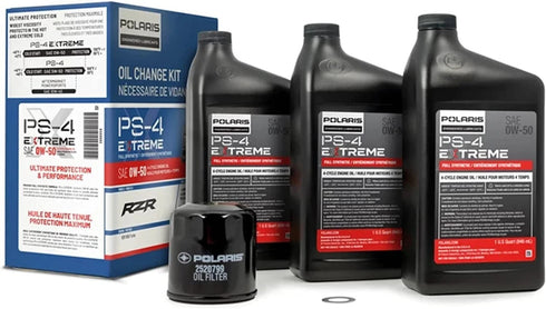 Polaris New OEM 0W-50 Full Synthetic Oil Change Kit, 3 Qts/1 Oil Filter/Washer