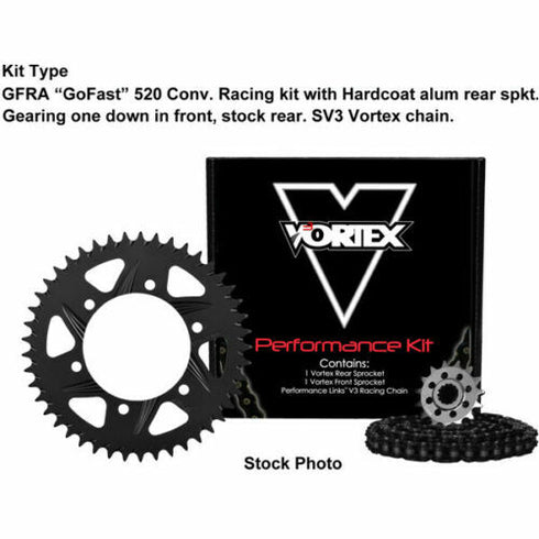 Vortex Kawasaki ZX-7R/RR 96-03 V3 2.0 Gold Chain Sprocket Kit 15-43 G520SX3