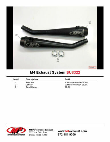 NEW SUZUKI HAYABUSA 2008-2020 M4 Slip-On Exhaust RETRO DRAG TWIN MUFFLERS