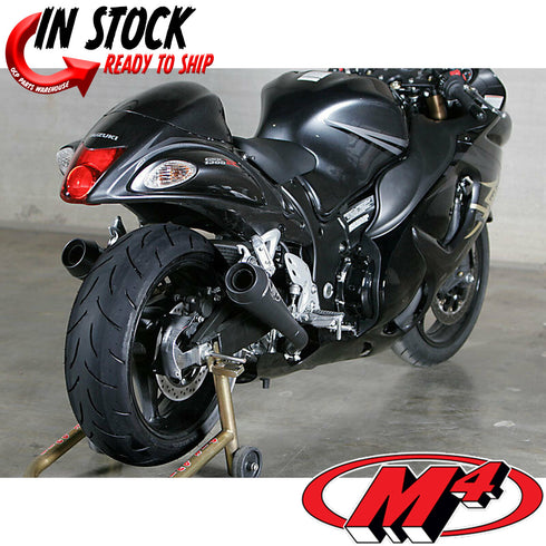 NEW SUZUKI HAYABUSA 2008-2020 M4 Slip-On Exhaust RETRO DRAG TWIN MUFFLERS