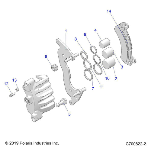 Polaris Brake Pads Kit Assembly, Genuine OEM Part 2206231, Set of Two Brake Pads