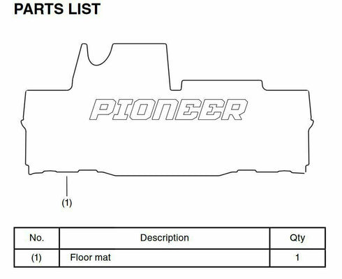 Honda Front Floor Mat 2014-2021 Pioneer 700 2P 4P  0SP63-HL3-101 New OEM Genuine