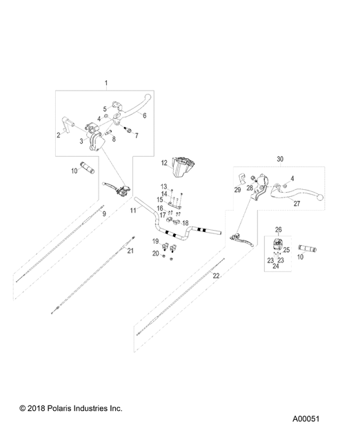 POLARIS BRAKE CABLE BRACKET GENUINE OEM NEW OUTLAW 50 90