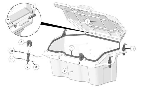 POLARIS REAR CARGO LOCK & RIDE BOX 60QT 2022-2023 RZR PRO R R4 OEM NEW 2884235