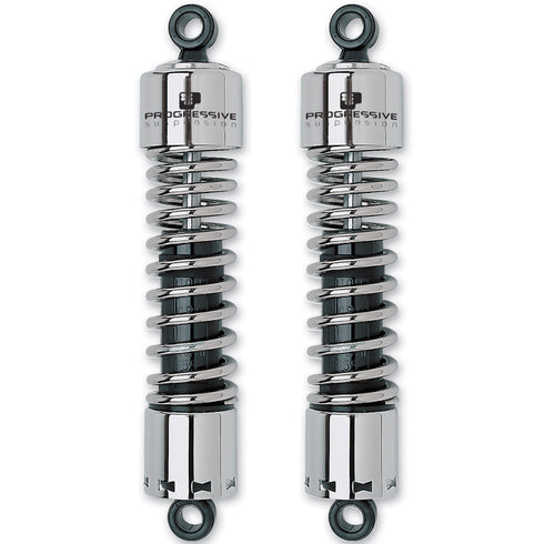 Progressive Suspension 412 Chrome 13" Heavy Duty Shocks for Harley-Davidson Dyna