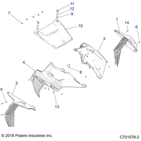 Polaris Front Left Fender Flair, Black, Genuine OEM Part 5439760-070