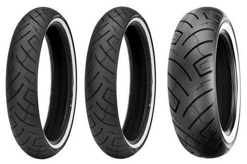 Shinko (2) 130/80-17 & (1) 180/65-16 777 White Wall Tires 09-15 Harley-Davidson