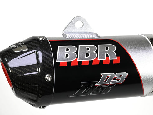 BBR D3 EXHAUST SYSTEM YAMAHA 2008-2024 TTR110E SS-AL-CF 240-YTR-1131