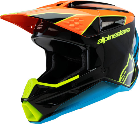 ALPINESTARS Sm3 Youth Fray Helmet Blk/Orng/Ylw Fluo Ys - 482-00083YS