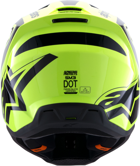 ALPINESTARS Sm3 Heat Helmet Yellow Fluo/Black Glossy 2x - 482-001212X