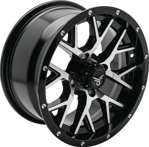 QuadBoss Barbwire 14X7 - 5+2 - 4/110 - Black Machined
