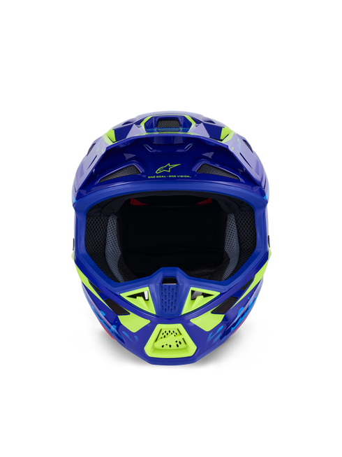 ALPINESTARS Sm7 Deed Helmet Blue/Ylw Fluo Glossy Lg - 482-00192L