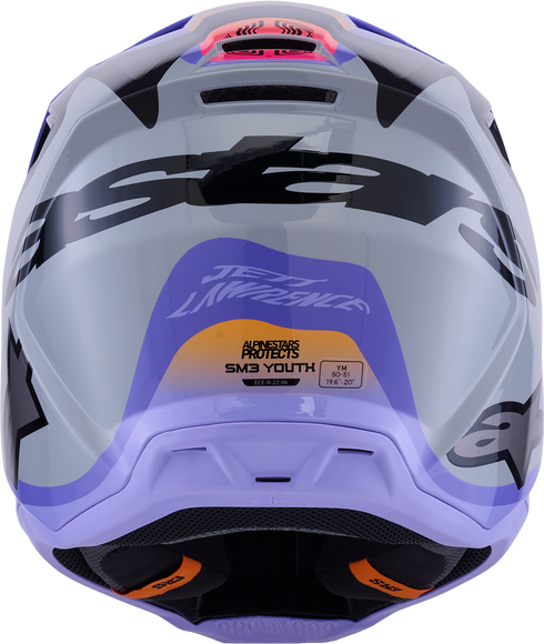 ALPINESTARS Jettson Sm3 Helmet Gry/Purp/Blk Glossy Xs - 482-00194XS