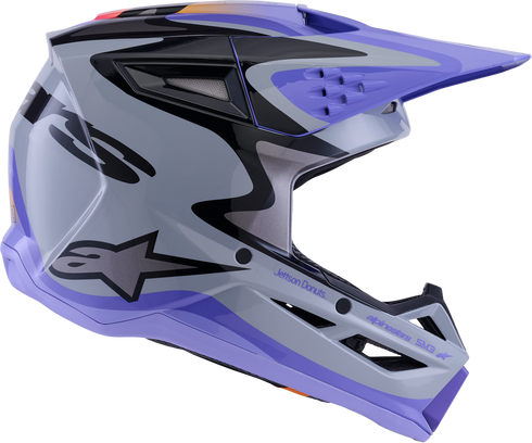 ALPINESTARS Jettson Sm3 Youth Helmet Gry/Purp/Blk Glossy Ym - 482-00194YM