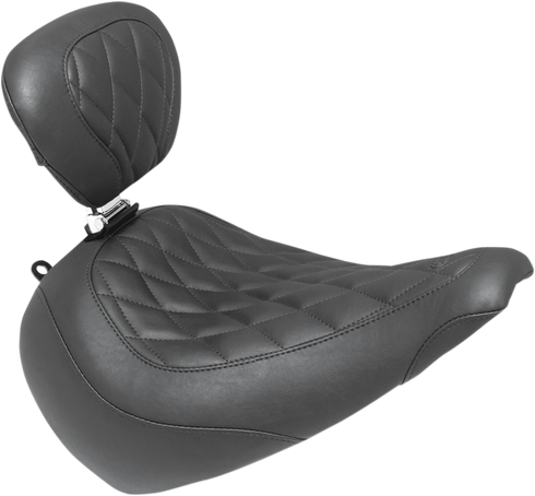 MUSTANG Wide Tripper™ Seat - with Driver's Backrest - Diamond Stitching 83025